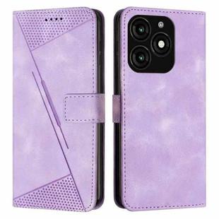 For itel A70 Dream Triangle Leather Phone Case with Long  Lanyard(Purple)