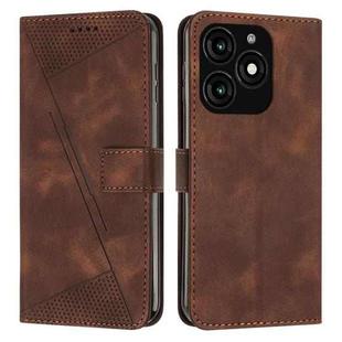 For itel A70 Dream Triangle Leather Phone Case with Long  Lanyard(Brown)