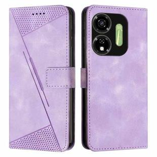 For itel P55 5G Dream Triangle Leather Phone Case with Long  Lanyard(Purple)