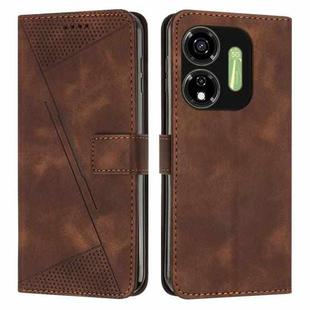 For itel P55 5G Dream Triangle Leather Phone Case with Long  Lanyard(Brown)
