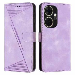 For itel P55+ Dream Triangle Leather Phone Case with Long  Lanyard(Purple)