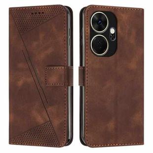 For itel P55+ Dream Triangle Leather Phone Case with Long  Lanyard(Brown)