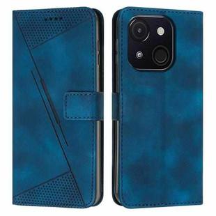 For itel A50C Dream Triangle Leather Phone Case with Long  Lanyard(Blue)