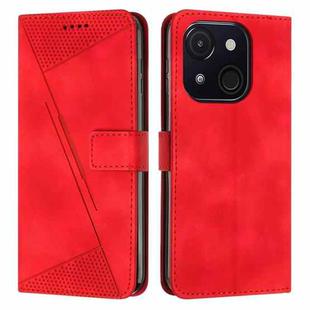 For itel A50C Dream Triangle Leather Phone Case with Long  Lanyard(Red)