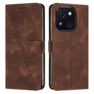 For itel A50C Dream Triangle Leather Phone Case with Long  Lanyard(Brown)