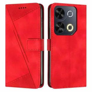 For itel P65 Dream Triangle Leather Phone Case with Long  Lanyard(Red)