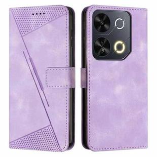 For itel P65 Dream Triangle Leather Phone Case with Long  Lanyard(Purple)