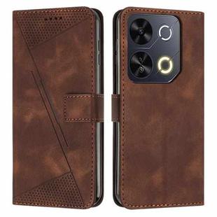 For itel P65 Dream Triangle Leather Phone Case with Long  Lanyard(Brown)