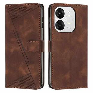 For itel A80 Dream Triangle Leather Phone Case with Long  Lanyard(Brown)