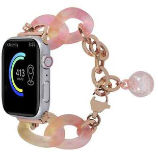 For Apple Watch SE 2023 44mm Gradient Resin Chain Watch Band(Pink)