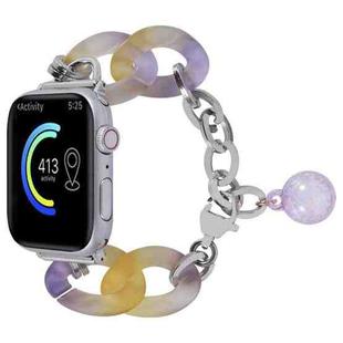 For Apple Watch Series 9 41mm Gradient Resin Chain Watch Band(Purple)