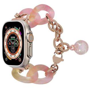 For Apple Watch Ultra 49mm Gradient Resin Chain Watch Band(Pink)