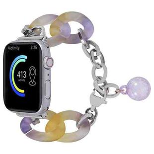 For Apple Watch SE 2022 44mm Gradient Resin Chain Watch Band(Purple)