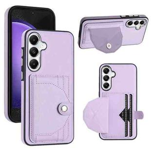 For Samsung Galaxy S23 FE 5G Shockproof Leather Phone Case with Card Holder(Purple)