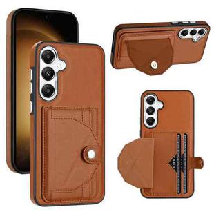 For Samsung Galaxy S24+ 5G Shockproof Leather Phone Case with Card Holder(Brown)