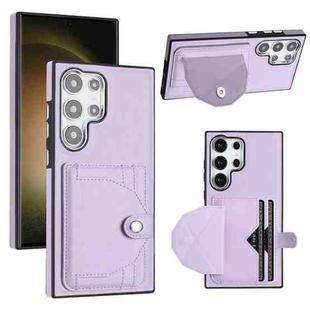 For Samsung Galaxy S24 Ultra 5G Shockproof Leather Phone Case with Card Holder(Purple)