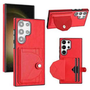 For Samsung Galaxy S24 Ultra 5G Shockproof Leather Phone Case with Card Holder(Red)