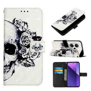 For Xiaomi Redmi Note 13 Pro+ 5G 3D Painting Horizontal Flip Leather Phone Case(Skull)