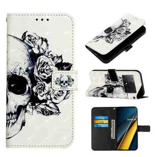 For Xiaomi Poco X6 Pro 3D Painting Horizontal Flip Leather Phone Case(Skull)