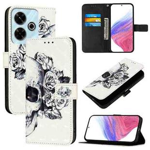 For Xiaomi Redmi 13 4G 3D Painting Horizontal Flip Leather Phone Case(Skull)