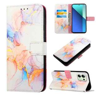 For Xiaomi Redmi Note 13 4G Global PT003 Marble Pattern Flip Leather Phone Case(Galaxy Marble White)