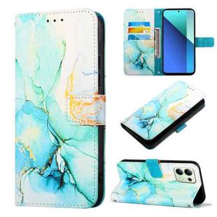 For Xiaomi Redmi Note 13 4G Global PT003 Marble Pattern Flip Leather Phone Case(Green)