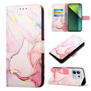 For Xiaomi Redmi Note 13 Pro 5G Global PT003 Marble Pattern Flip Leather Phone Case(Rose Gold)