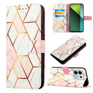 For Xiaomi Redmi Note 13 Pro 5G Global PT003 Marble Pattern Flip Leather Phone Case(Pink White)