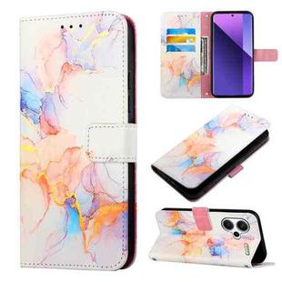 For Xiaomi Redmi Note 13 Pro+ 5G PT003 Marble Pattern Flip Leather Phone Case(Galaxy Marble White)