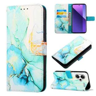 For Xiaomi Redmi Note 13 Pro+ 5G PT003 Marble Pattern Flip Leather Phone Case(Green)