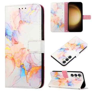 For Samsung Galaxy S24 5G PT003 Marble Pattern Flip Leather Phone Case(Galaxy Marble White)