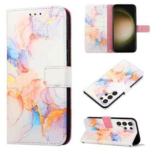 For Samsung Galaxy S24 Ultra 5G PT003 Marble Pattern Flip Leather Phone Case(Galaxy Marble White)