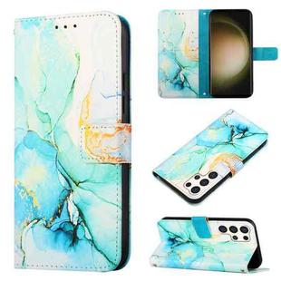 For Samsung Galaxy S24 Ultra 5G PT003 Marble Pattern Flip Leather Phone Case(Green)