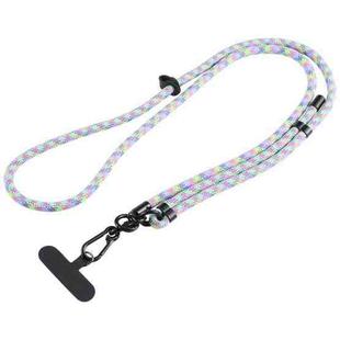 7mm Adjustable Crossbody Mobile Phone Anti-Lost Lanyard with Clip, Length: 75-150cm(Green Purple Orchid)
