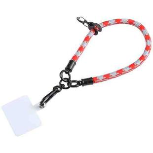 Universal Mobile Phone Pattern Short Wrist Lanyard(Grey Red)