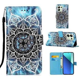 For Xiaomi Redmi Note 13 4G Global Colored Drawing Pattern Plain Weave Leather Phone Case(Undersea Mandala)