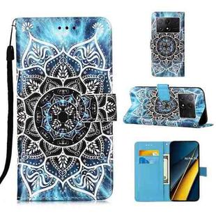 For Xiaomi Redmi K70E Colored Drawing Pattern Plain Weave Leather Phone Case(Undersea Mandala)