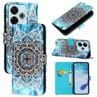 For Xiaomi Redmi 13 4G Colored Drawing Pattern Plain Weave Leather Phone Case(Undersea Mandala)