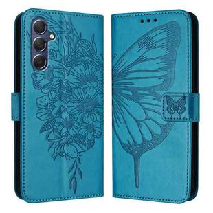 For Samsung Galaxy M54 5G / F54 5G Embossed Butterfly Leather Phone Case(Blue)