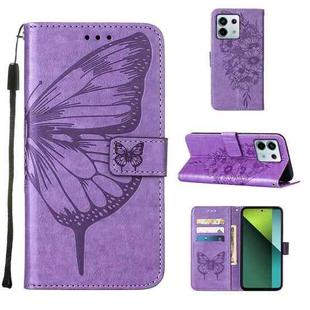 For Xiaomi Redmi Note 13 Pro 5G Global Embossed Butterfly Leather Phone Case(Purple)