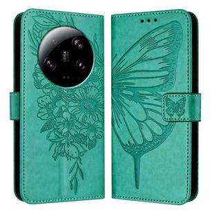 For Xiaomi 13 Ultra Embossed Butterfly Leather Phone Case(Green)