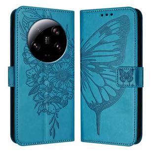 For Xiaomi 13 Ultra Embossed Butterfly Leather Phone Case(Blue)