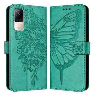 For Xiaomi Civi 1S Embossed Butterfly Leather Phone Case(Green)