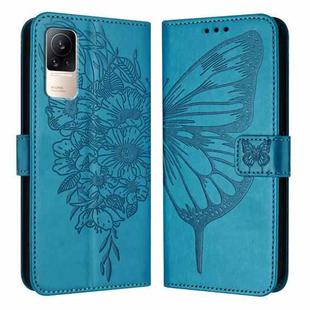 For Xiaomi Civi 1S Embossed Butterfly Leather Phone Case(Blue)