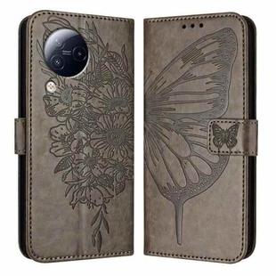 For Xiaomi Civi 3 5G Embossed Butterfly Leather Phone Case(Grey)