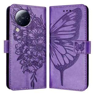 For Xiaomi Civi 3 5G Embossed Butterfly Leather Phone Case(Purple)