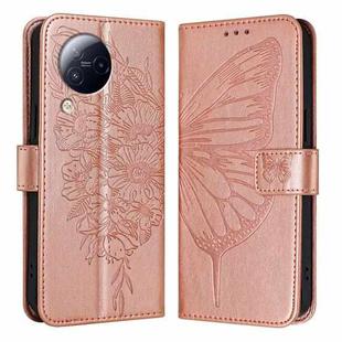 For Xiaomi Civi 3 5G Embossed Butterfly Leather Phone Case(Rose Gold)