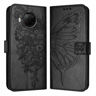 For Xiaomi Mi 10T Lite 5G Embossed Butterfly Leather Phone Case(Black)