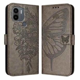 For Xiaomi Poco C51 / Poco C50 4G Embossed Butterfly Leather Phone Case(Grey)