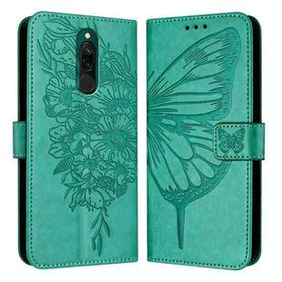 For Xiaomi Redmi 8 / 8A Embossed Butterfly Leather Phone Case(Green)